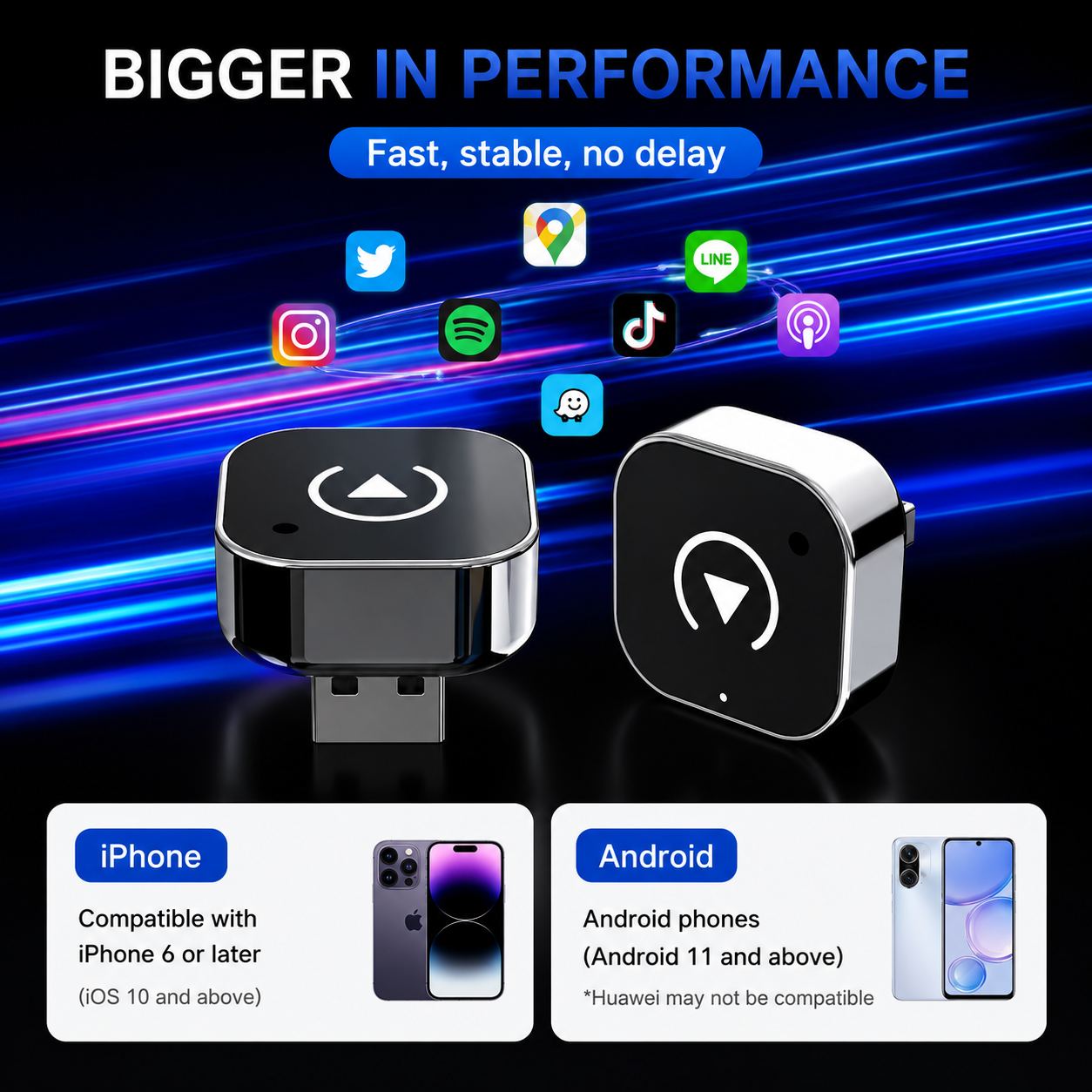 DriveSync™ Pro – Wireless CarPlay & Android Auto