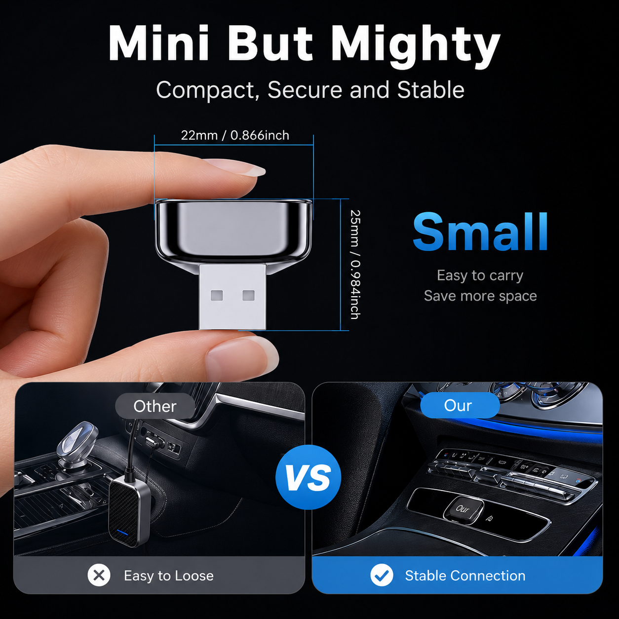 DriveSync™ Pro – Wireless CarPlay & Android Auto